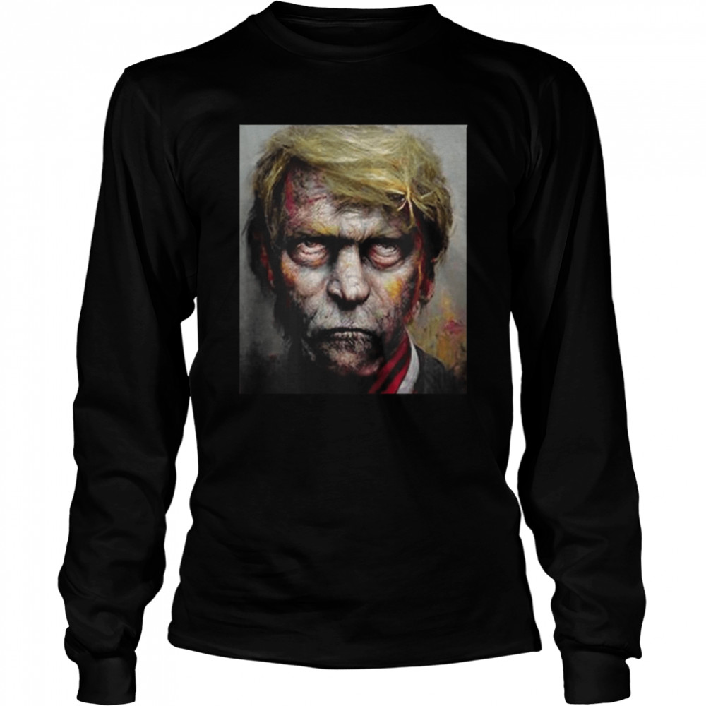 Scares Zombie Donald Trump Halloween T Long Sleeved T Shirt