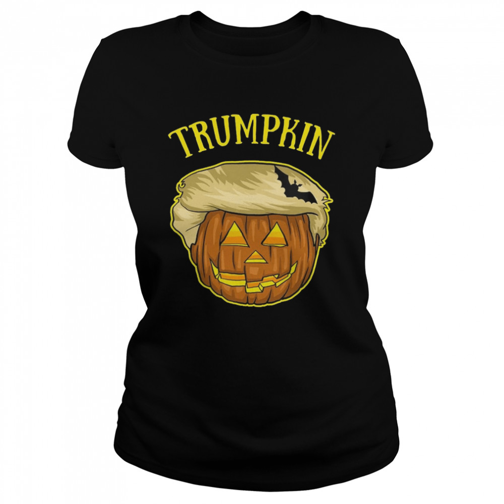 T Pumpkin And Bat Halloween Trumpkin T-Shir Classic Women'S T-Shirt