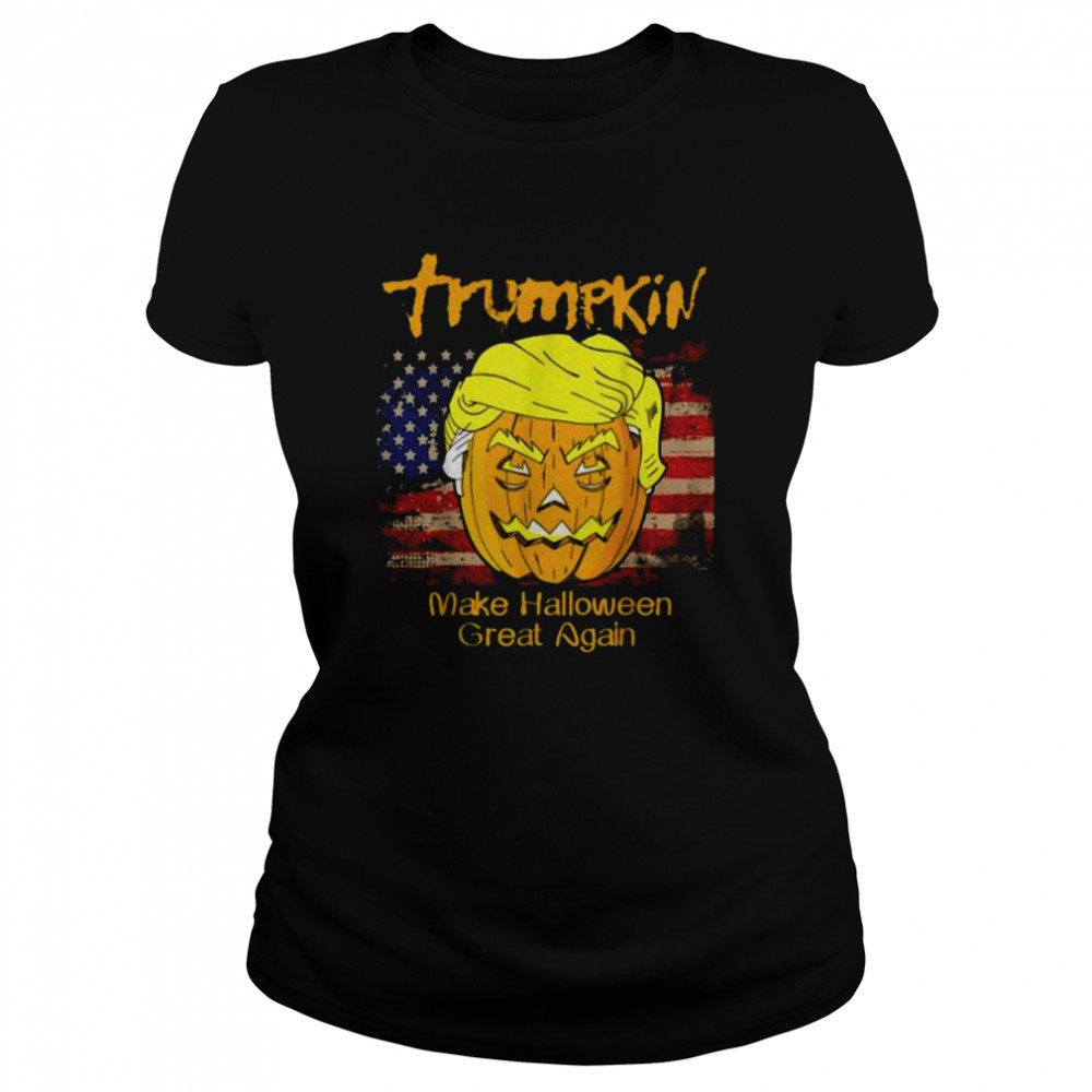 Us Vintage Flag Maga Pretty Trumpkin Funny Trump Halloween T-S Classic Women'S T-Shirt