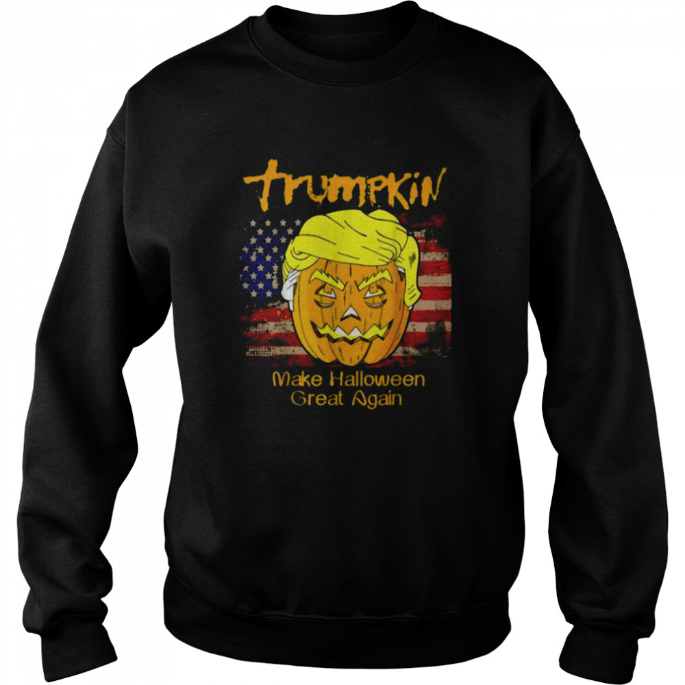 Us Vintage Flag Maga Pretty Trumpkin Funny Trump Halloween T-S Unisex Sweatshirt