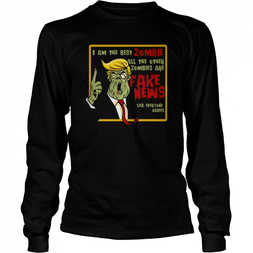 Zombie Donald Trump Halloween T Long Sleeved T Shirt