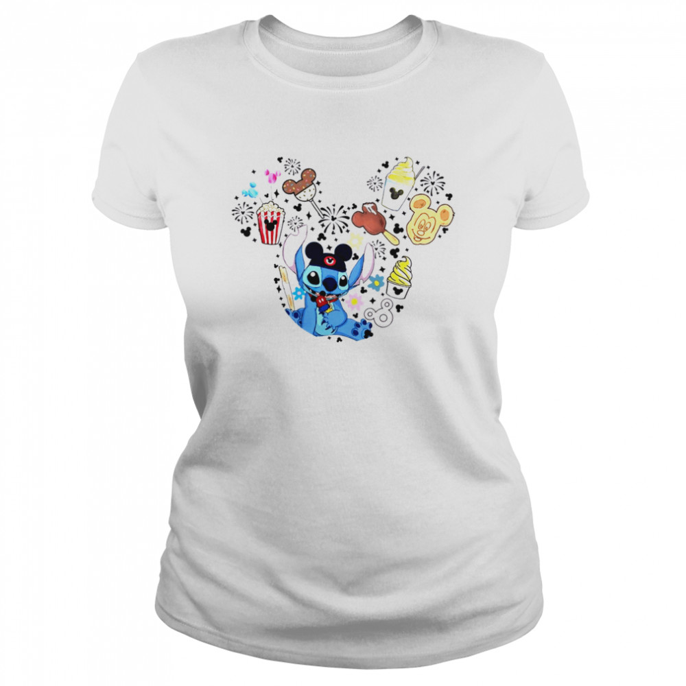 Disney Lilo Stitch Disney Snacks Mickey Ear Halloween Shirt Classic Womens T Shirt