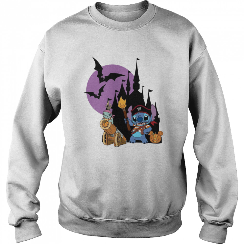 Disney Stitch Pumpkin Vampier Halloween Shirt Unisex Sweatshirt