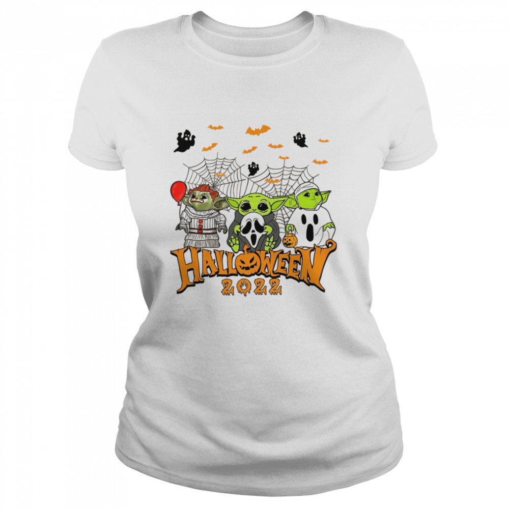 Horror Killer Style Baby Yoda Halloween Shirt Classic Womens T Shirt