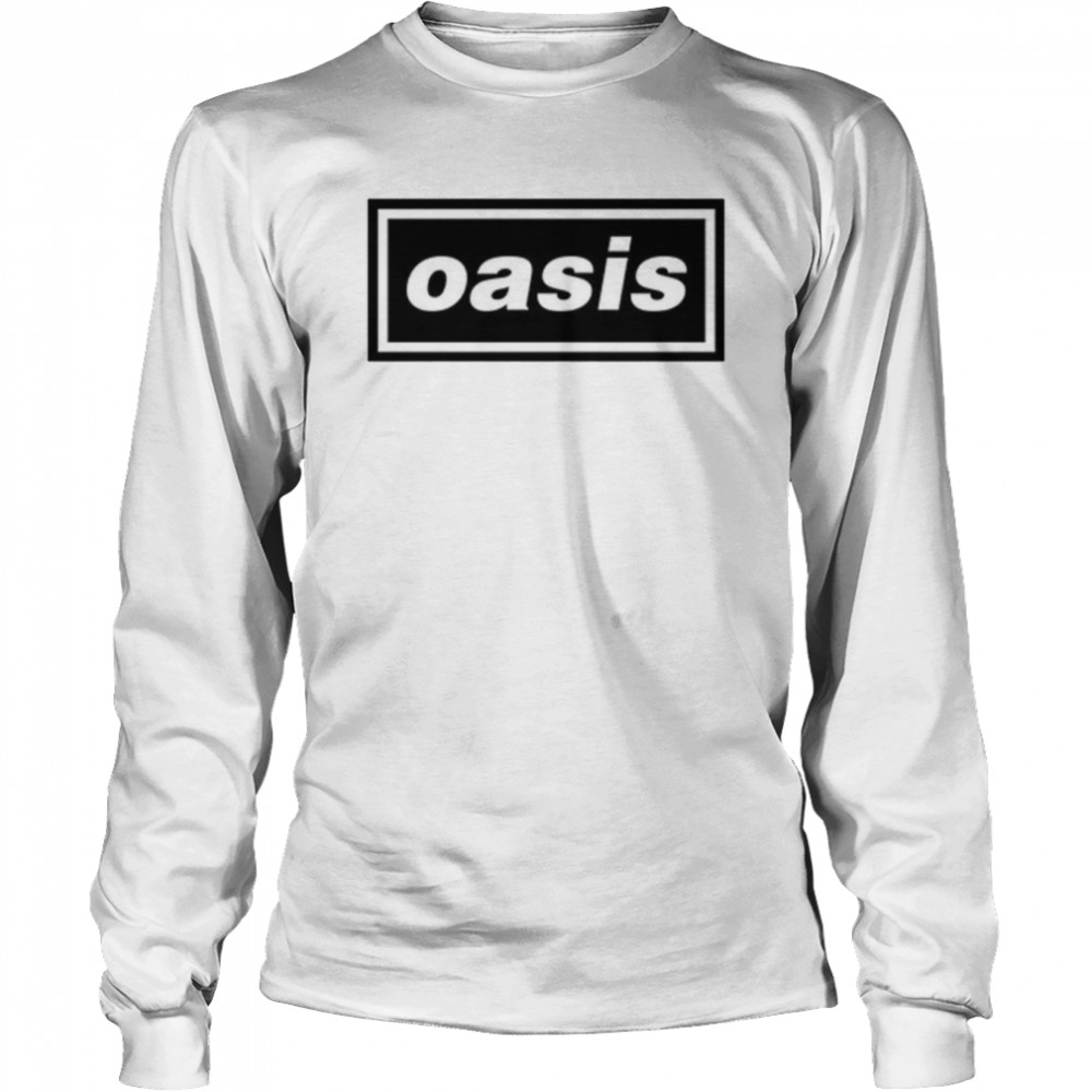 Ladies White Oasis Logo Liam Noel Gallagher Shirt Long Sleeved T-Shirt