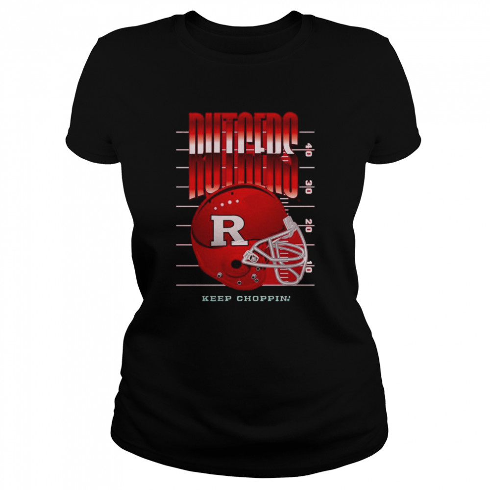 Rutgers Scarlet Knights Keep Choppin Helmet Classic Womens T Shirt