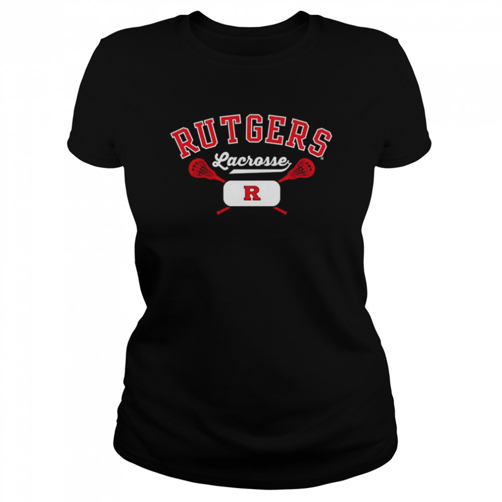 Rutgers Scarlet Knights Lacrosse Script Classic Womens T Shirt