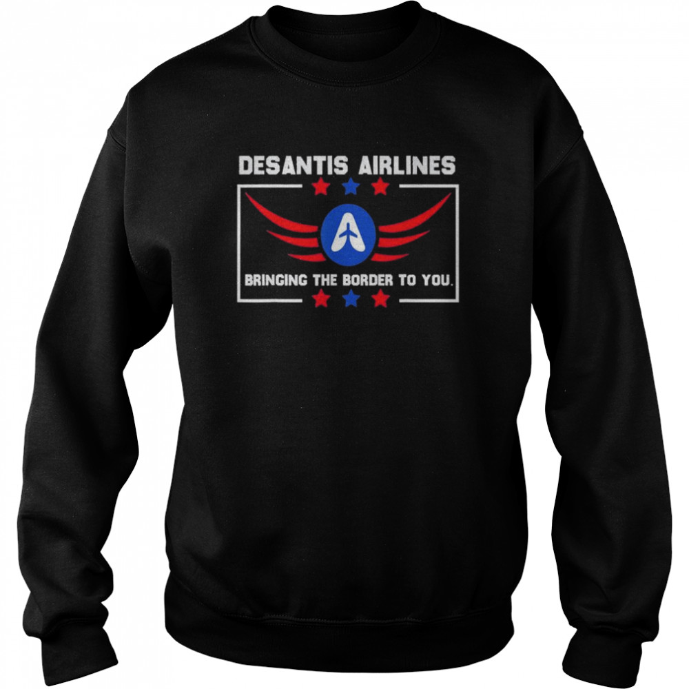 Desantis Airlines Funny Political Meme Ron Desantis Usa Flag T- Unisex Sweatshirt
