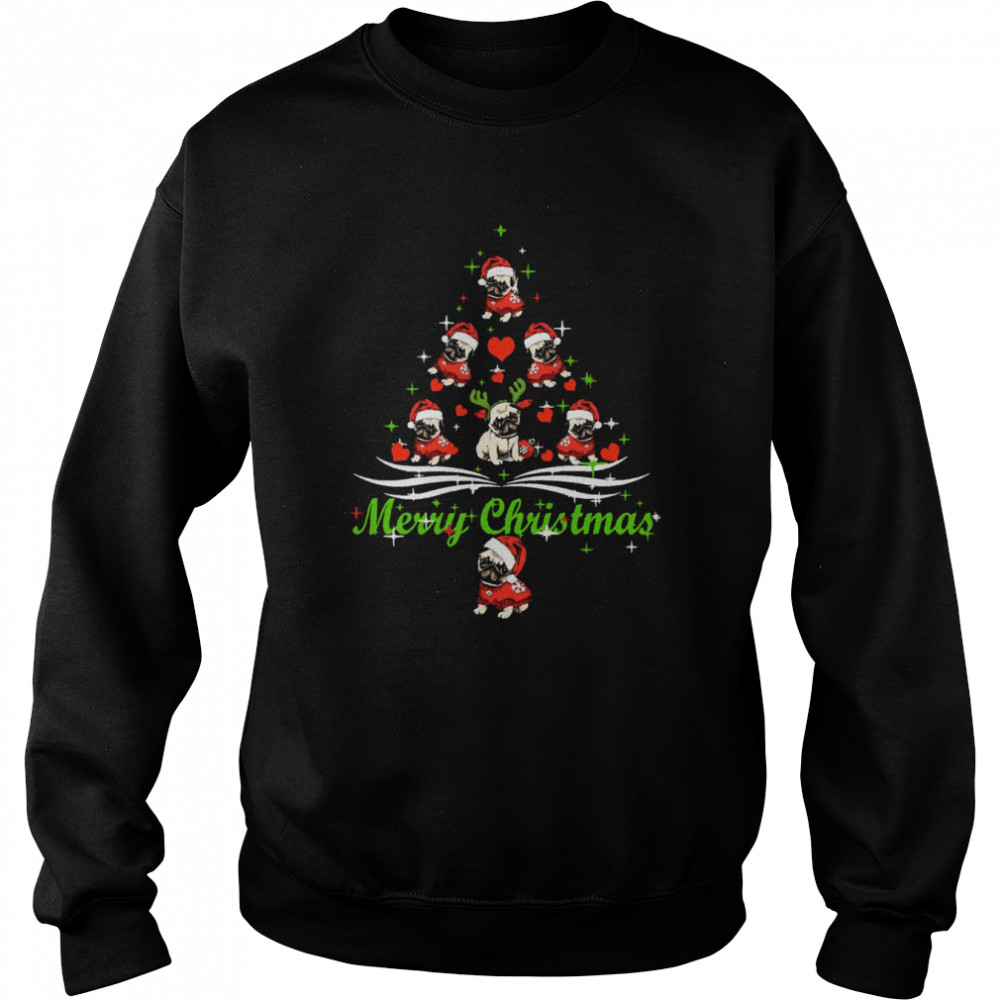 Pug Merry Christmas Funny December Festival Dog Shirt Unisex Sweatshirt