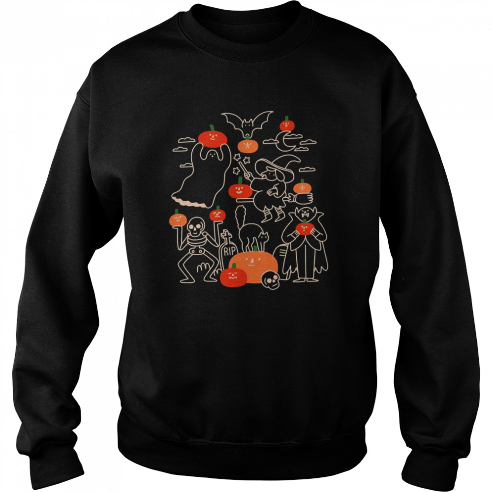 Pumpkin Party Halloween Monsters Shirt Unisex Sweatshirt