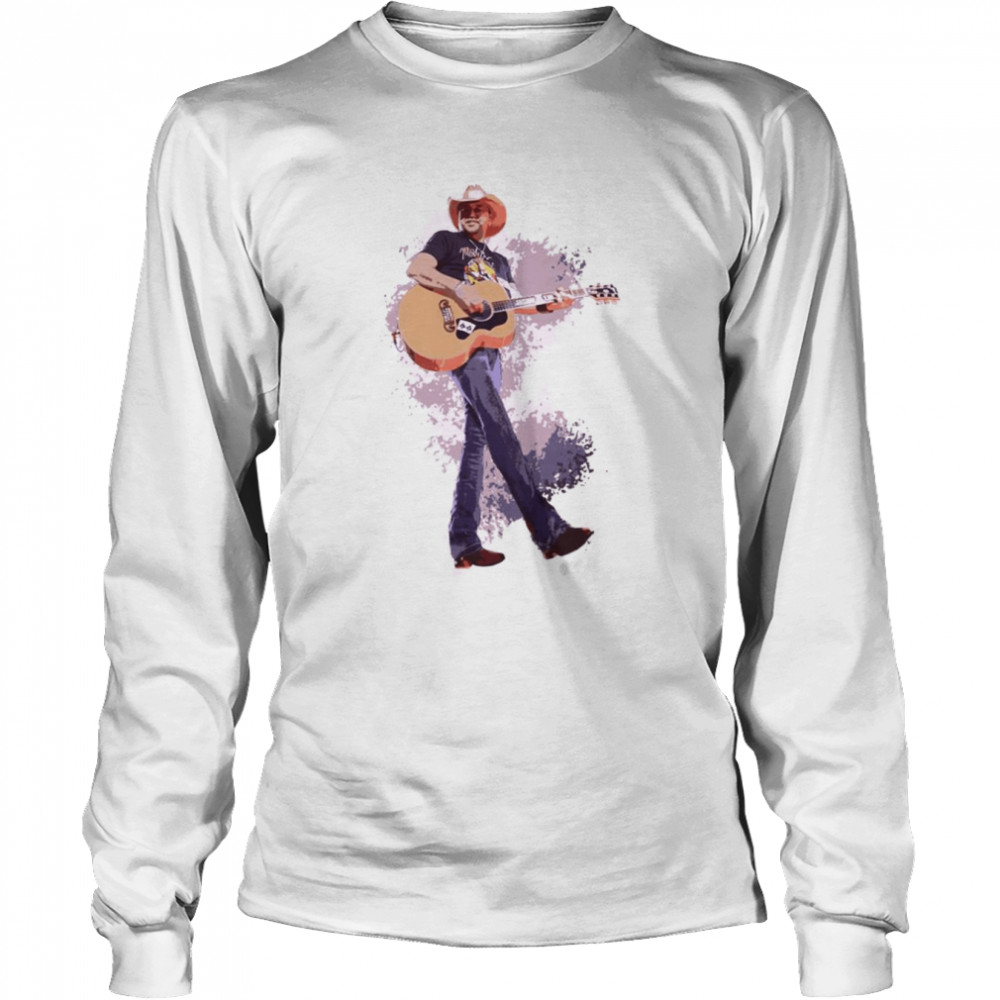 Colorful Art Jason Aldean Live In Concert Shirt Long Sleeved T-Shirt