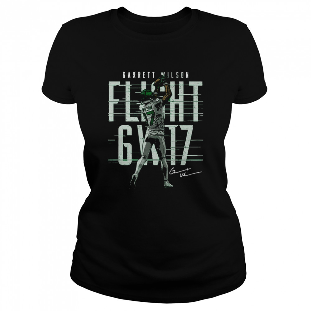Garrett Wilson New York Jets Flight Gw17 Signature  Classic Women'S T-Shirt