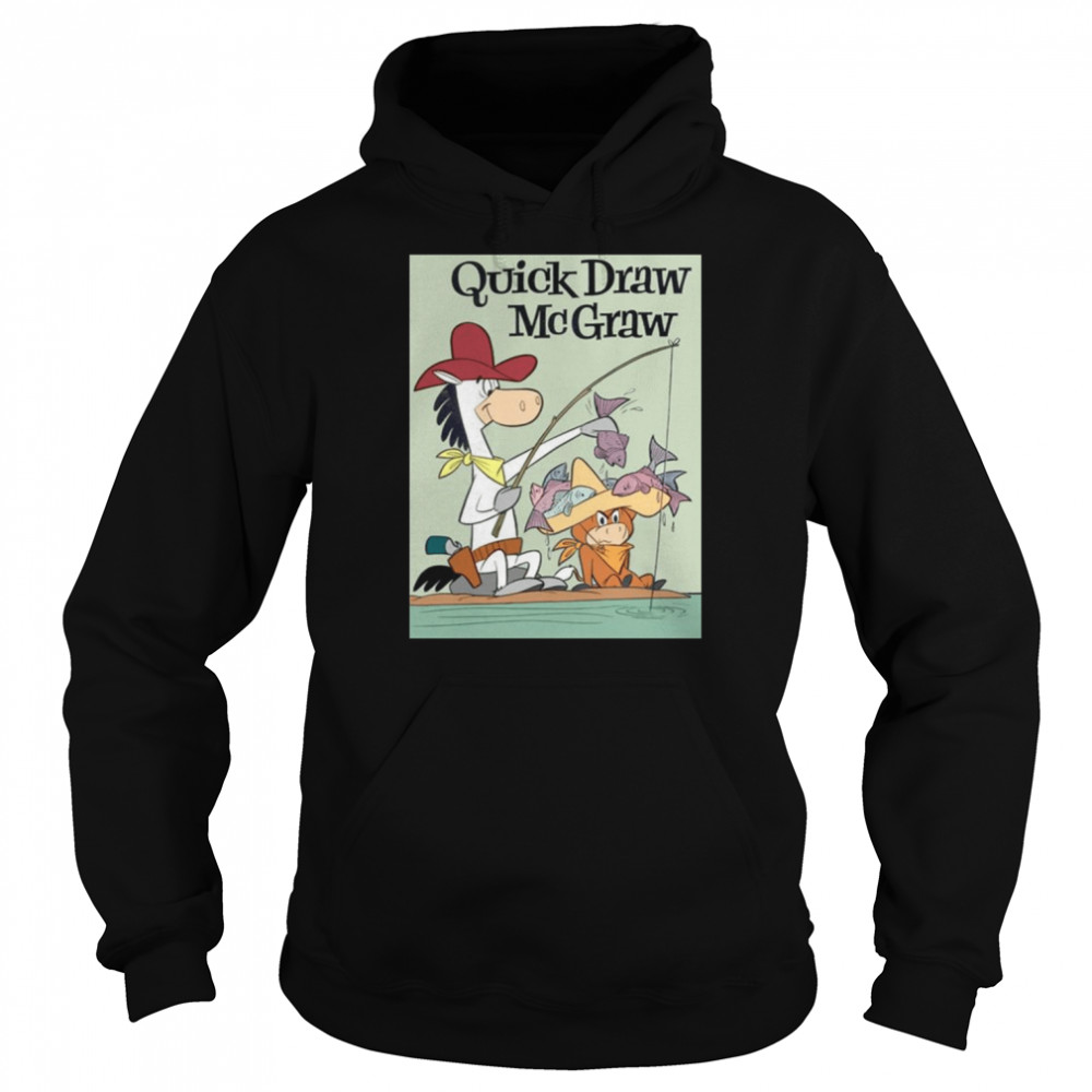 Quick Draw Mcgraw Vintage Fishing Cartoon Abstract Character Shirt Unisex Hoodie