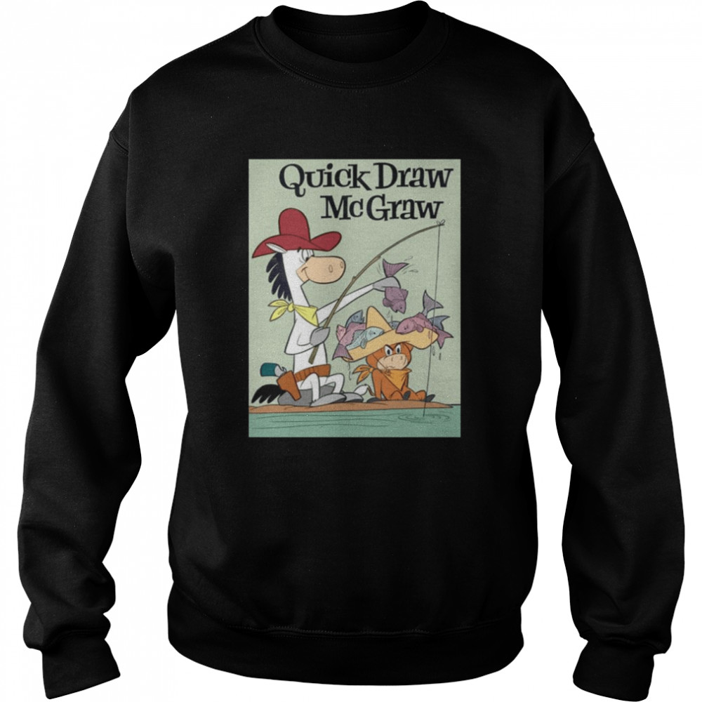 Quick Draw Mcgraw Vintage Fishing Cartoon Abstract Character Shirt Unisex Sweatshirt