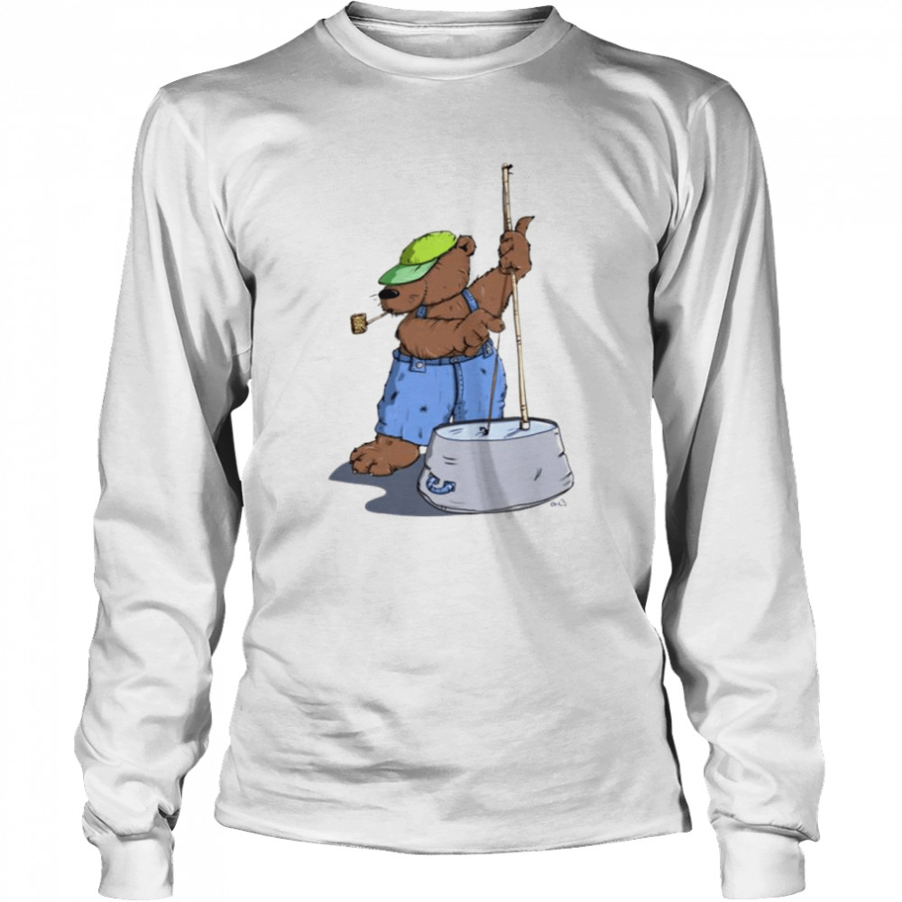 The Hillbilly Bear Plays A Cool Bassguitar Shirt Long Sleeved T-Shirt