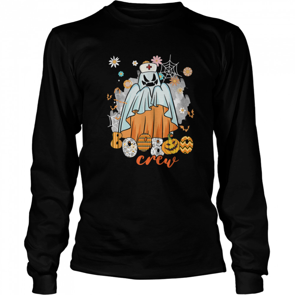 Boo Boo Crew Funny Spooky Halloween Costume Tee For Nurse T Long Sleeved T Shirt