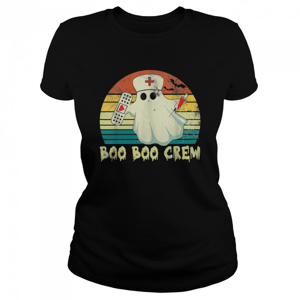 Boo Boo Crew Nurse Halloween Costume Outfit Vintage T Classic Womens T Shirt