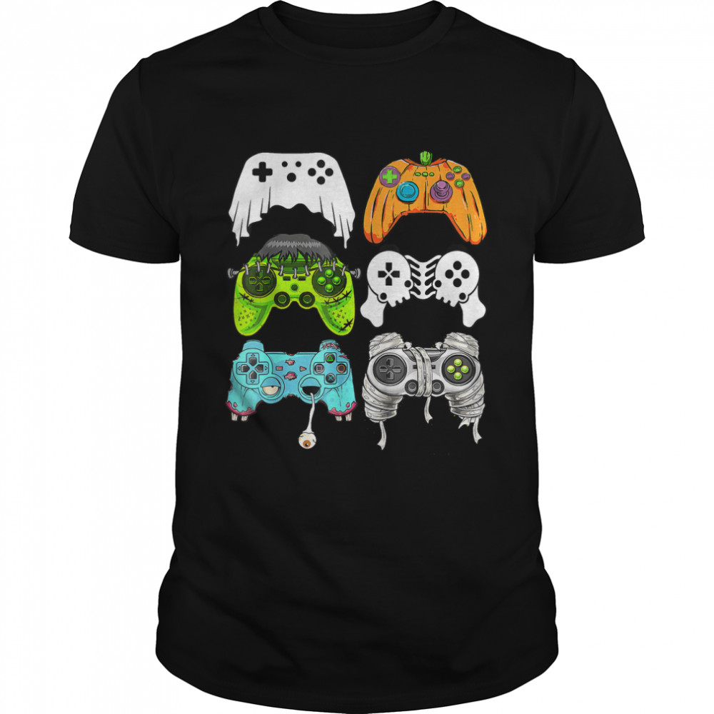 Celbrate Halloween Skeleton Zombie Gaming Controllers Mummy T-Shirt