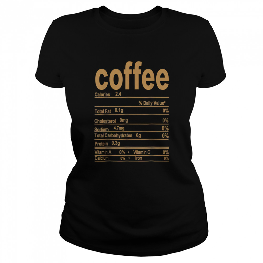 Coffee Nutrition Facts 2022 Funny Thanksgiving Food T Classic Womens T Shirt