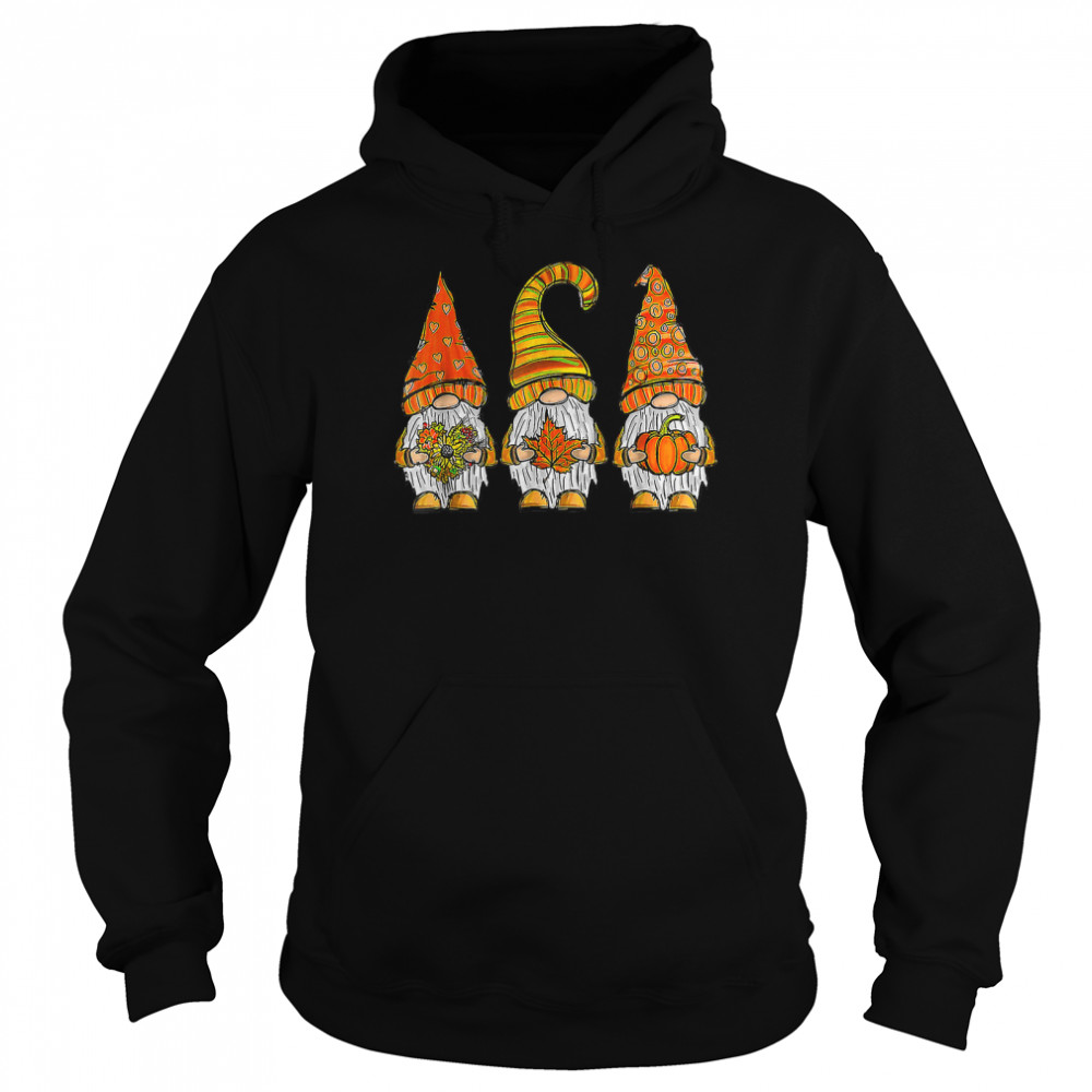 Cute Gnomes With Pumpkin Halloween Autumn Fall Lover Gift T Unisex Hoodie