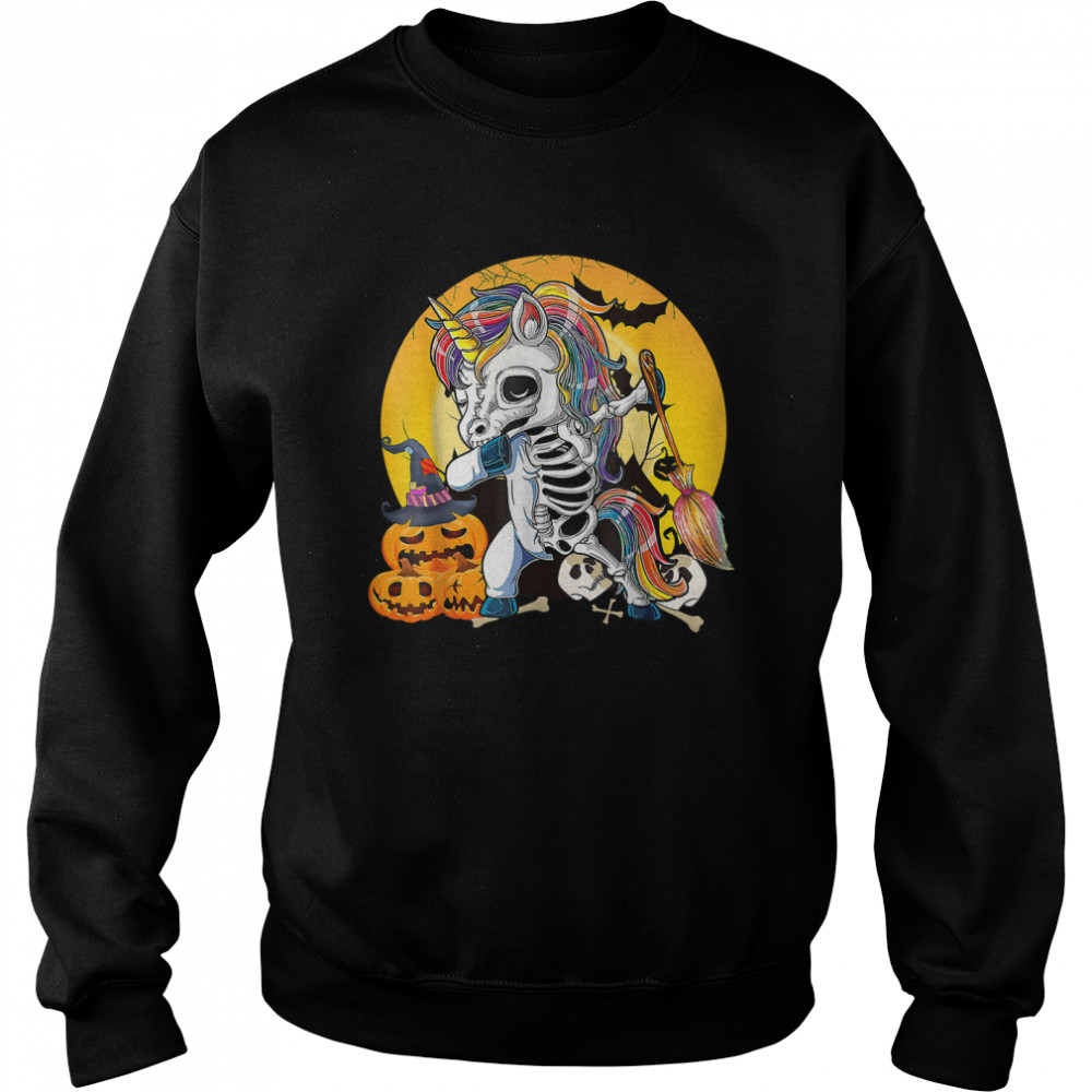 Dab Skeleton Unicorn Spooky Halloween 2022 Kids Dabbing T Unisex Sweatshirt