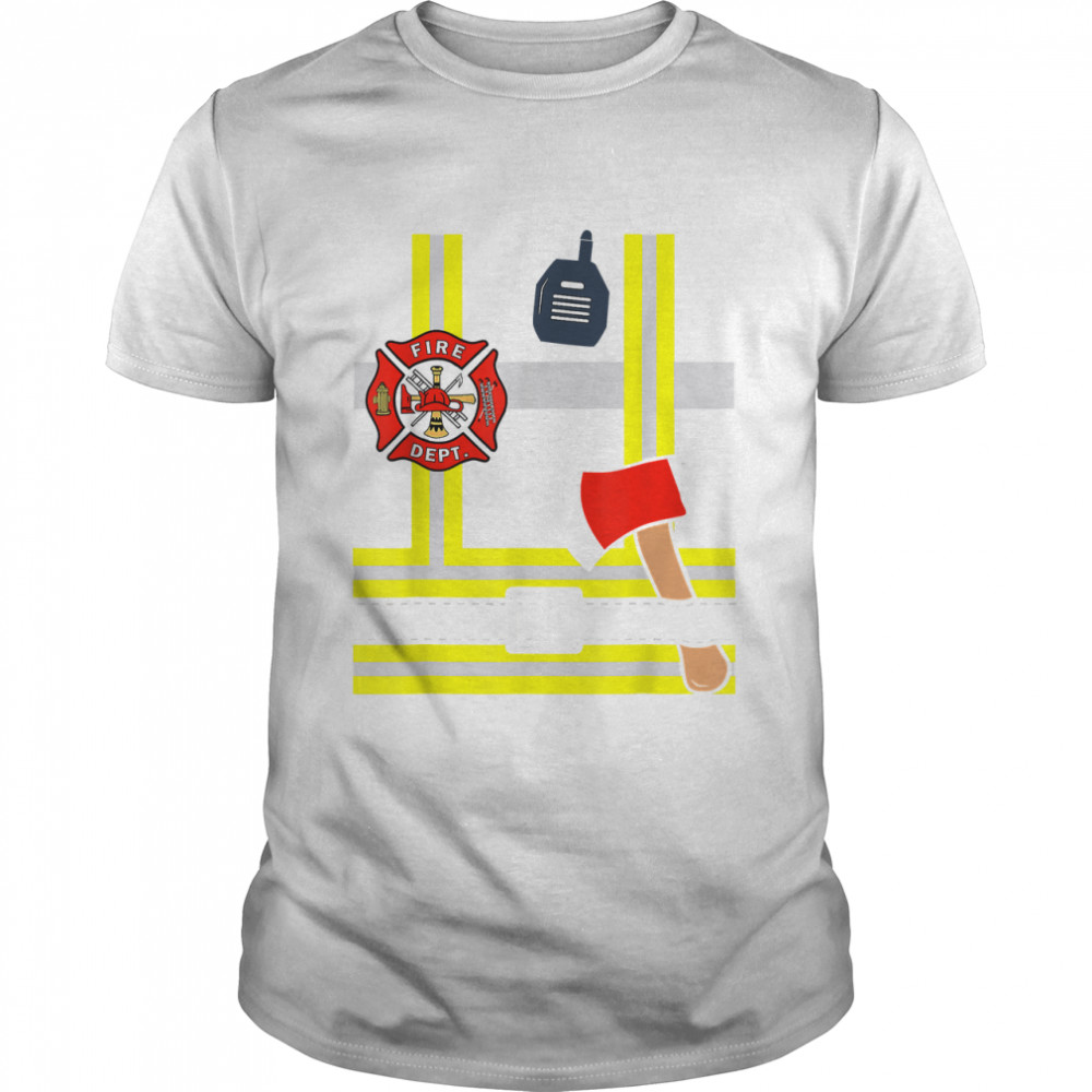 Firefighter Funny Fireman Gear Quick Halloween Costume T-Shirt