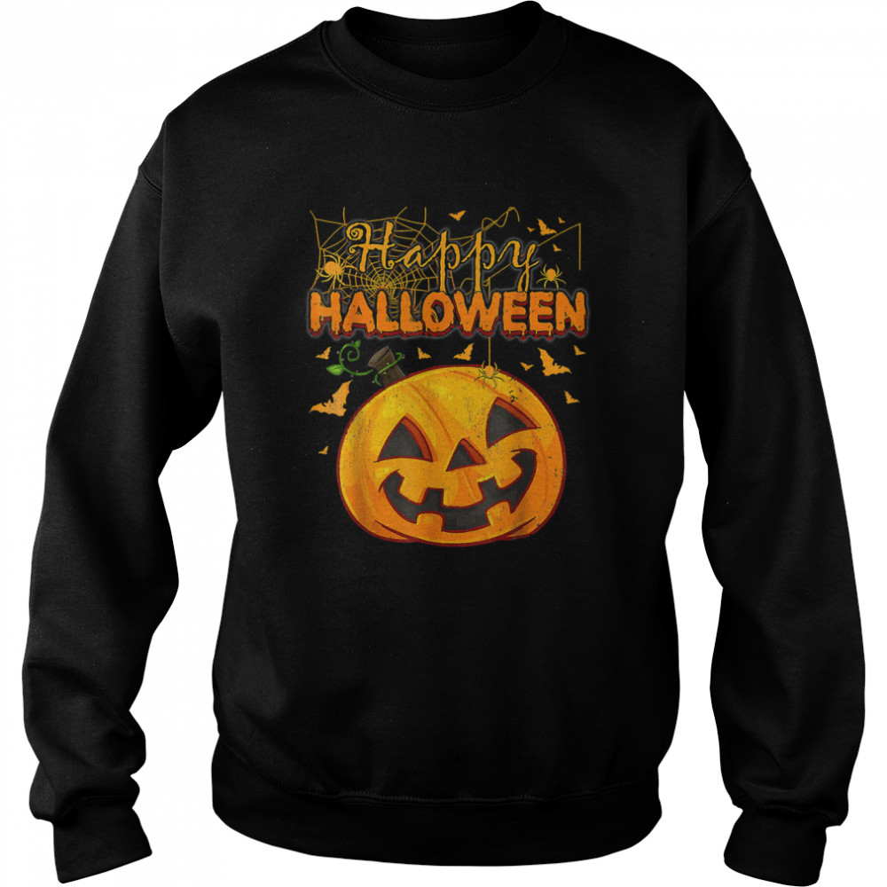 Funny Spooky Season Retro Pumpkin Happy Halloween T Unisex Sweatshirt