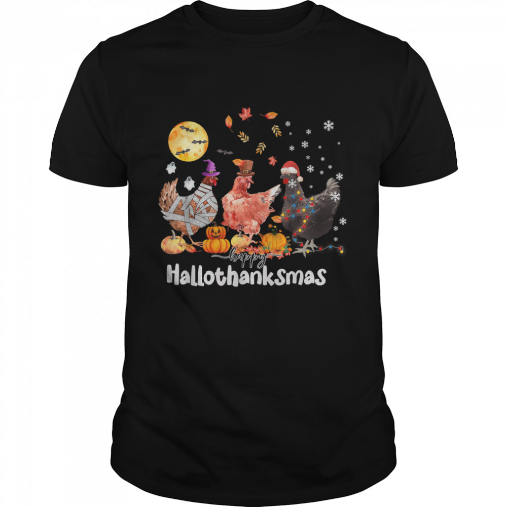 Happy Hallothanksmas Funny Happy Thanksgiving Day T-Shirt