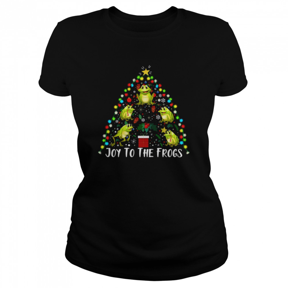 Joy To The Frogs Christmas Tree Santa Christmas Shirt Classic Women'S T-Shirt