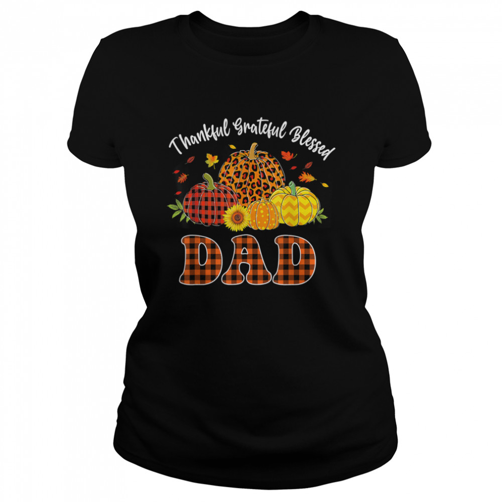 Mens Thankful Grateful Blessed Tshirt Pumpkin Leopard Plaid Dad T Classic Womens T Shirt