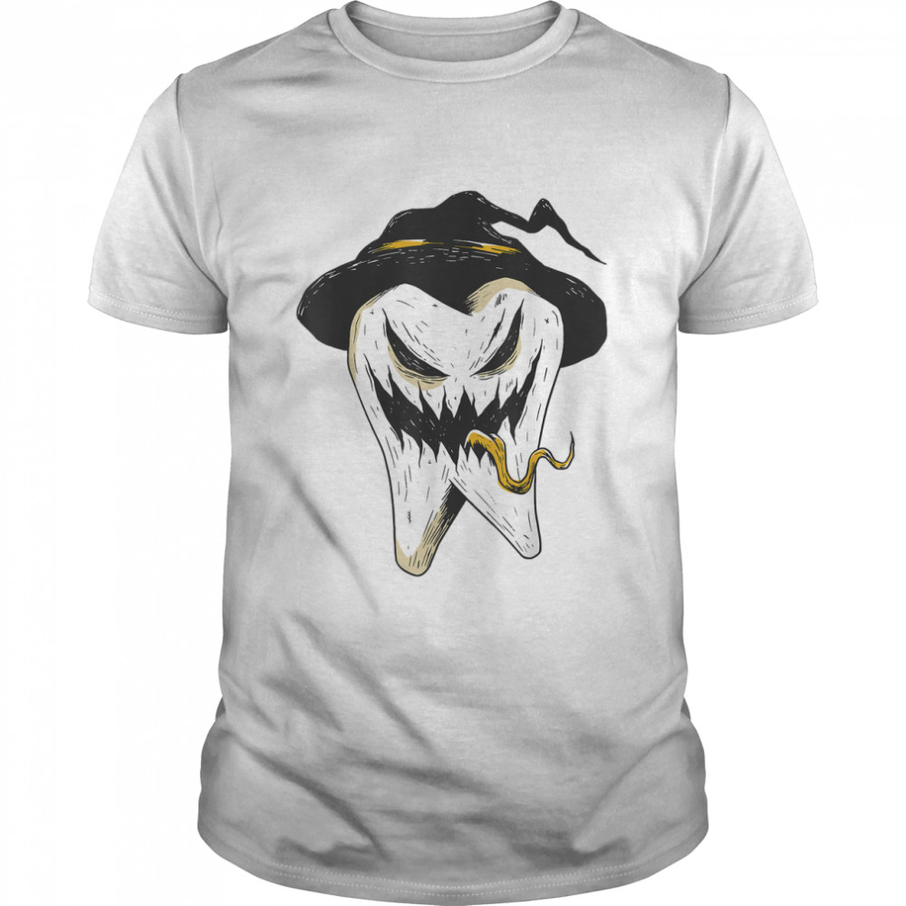 Scary Tooth Witch Hat I’m With The Witch Halloween 2022 T-Shirt