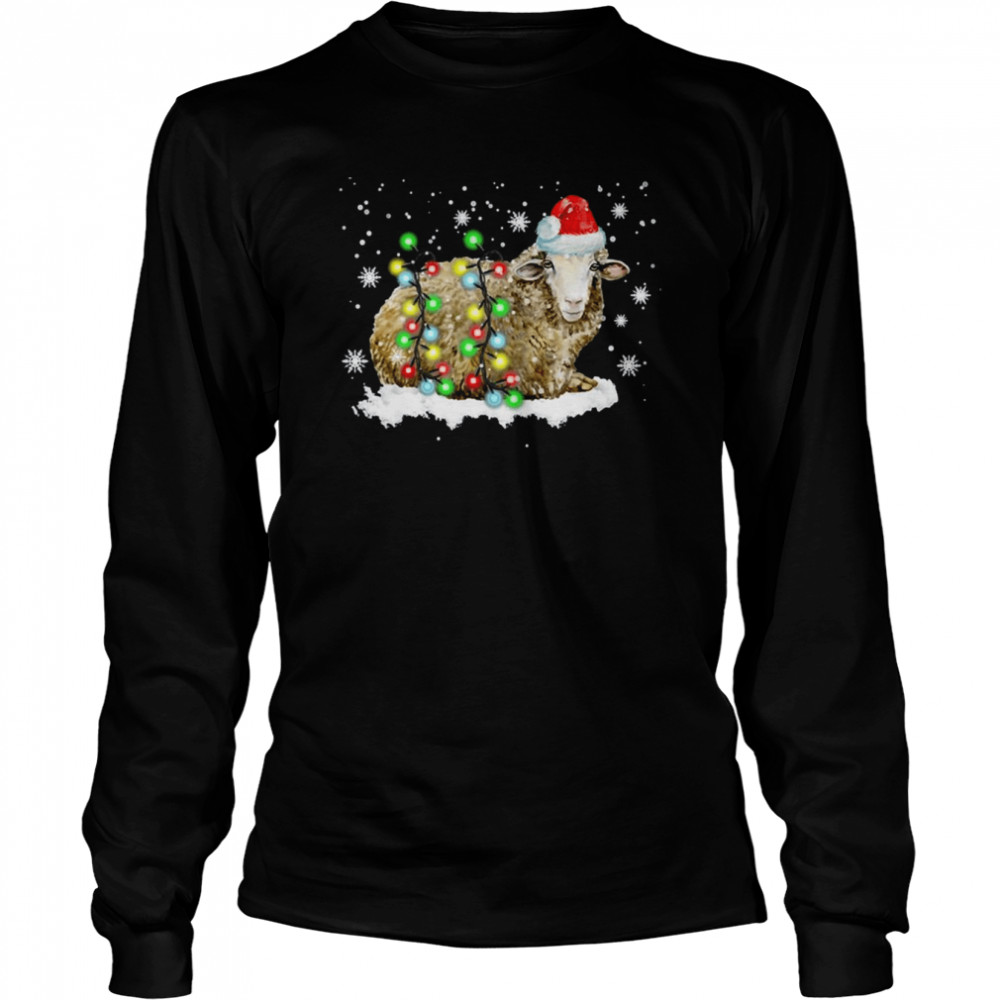 Sheep Wearing Santa Hat Christmas Mashup Limited Edition Shirt Long Sleeved T-Shirt