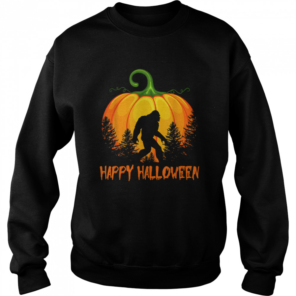 Vintage Bigfoot Pumpkin Halloween Costume Sasquatch Lovers T Unisex Sweatshirt