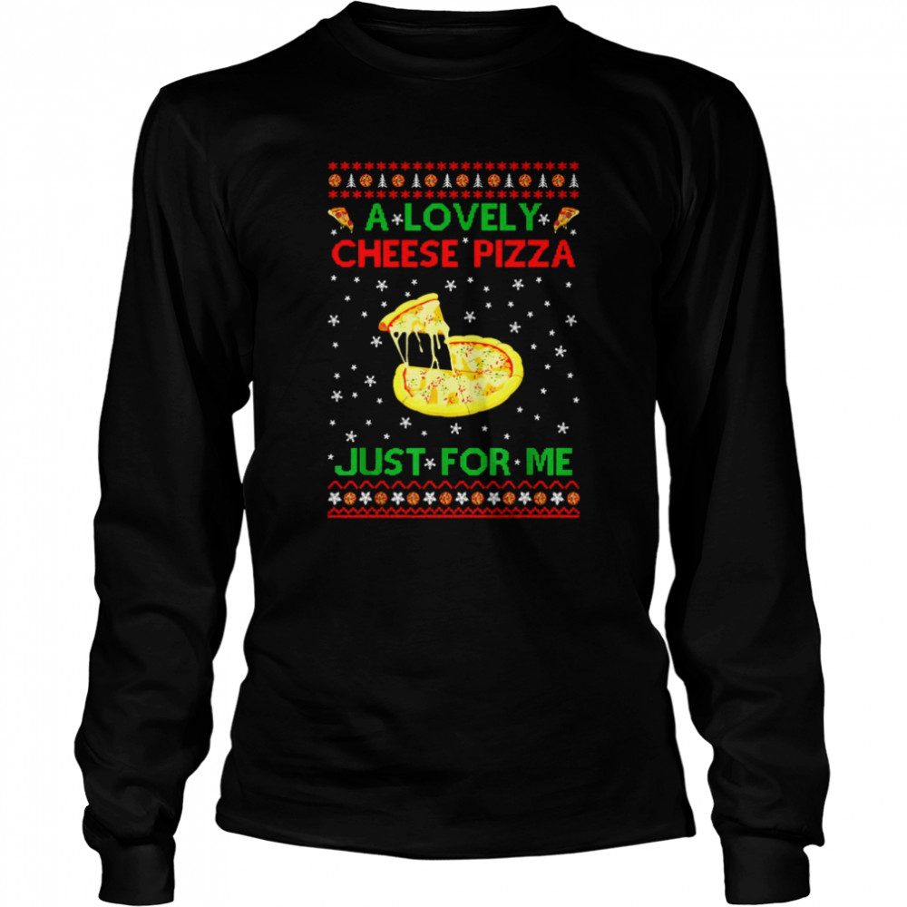 A Lovely Cheese Pizza Alone Funny Kevin X Mas Home Alone Ugly Knitted Pattern Shirt Long Sleeved T Shirt