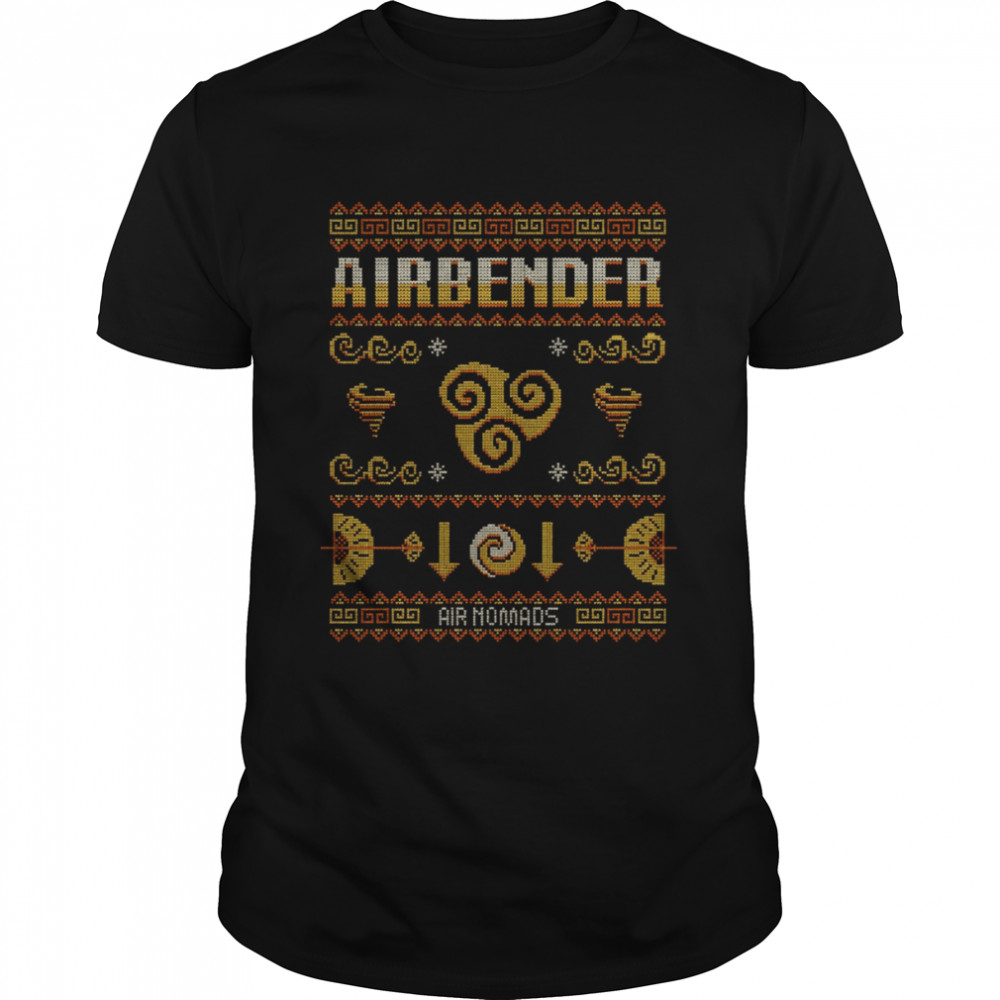Avatar Airbending Aang Christmas Tenzin Air Nomads Last Airbender Ugly Knitted Pattern shirt