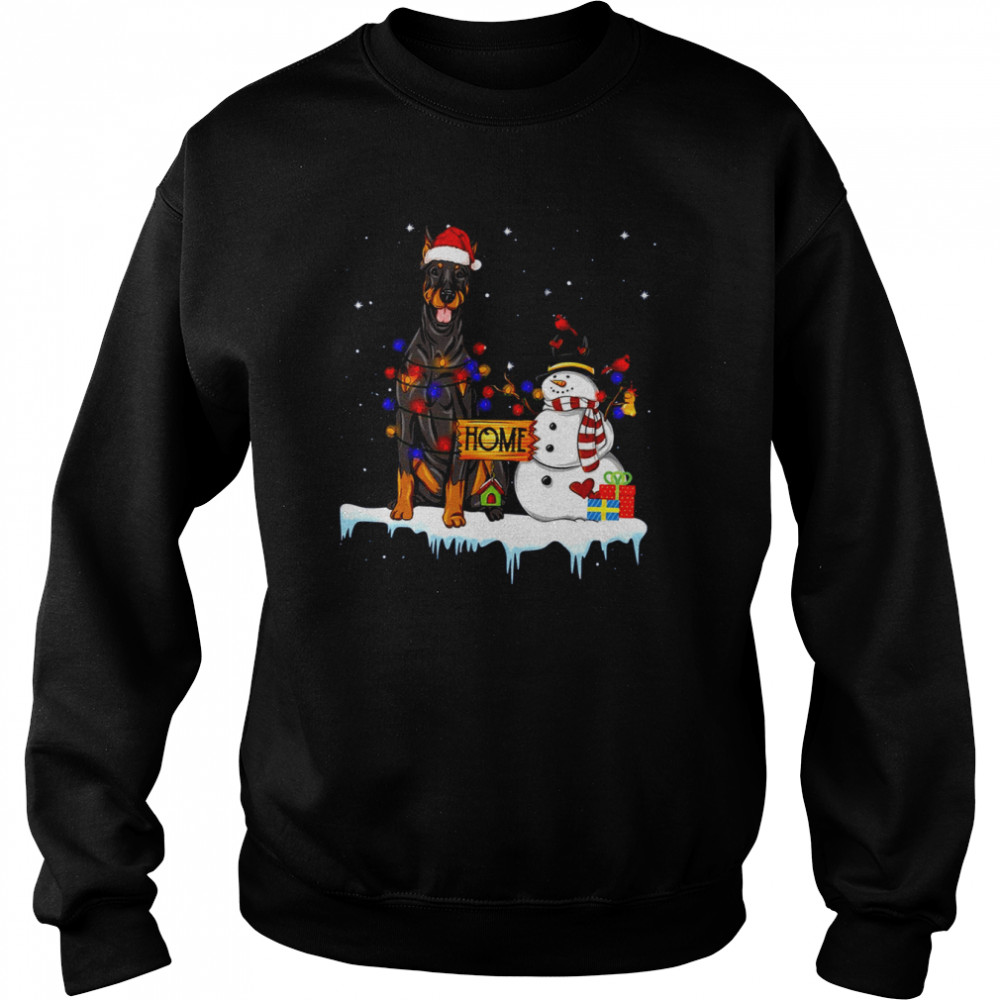 Doberman Pinscher Dog Christmas Shirt Unisex Sweatshirt