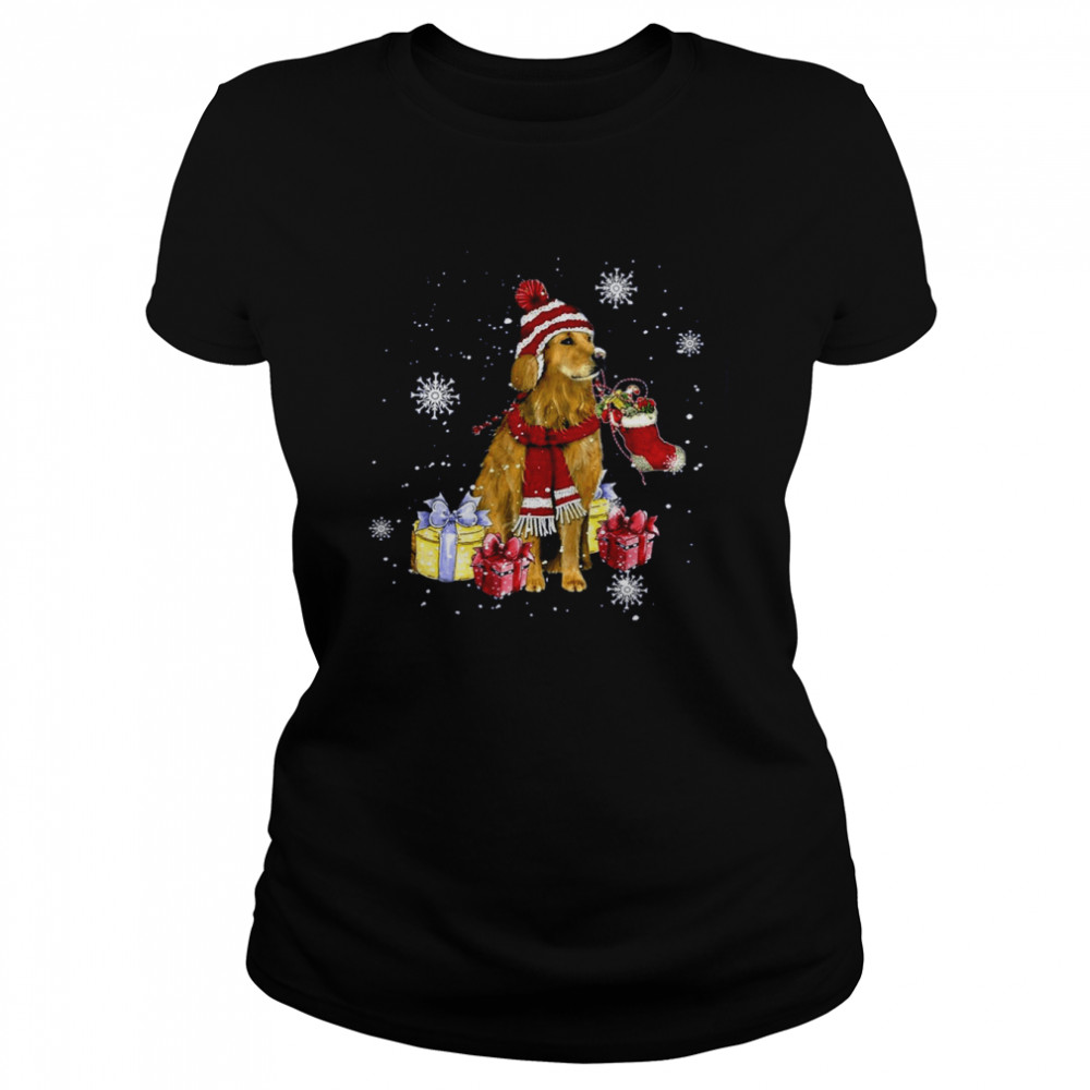 Golden Merry Christmas Animated Shirt Classic Womens T Shirt