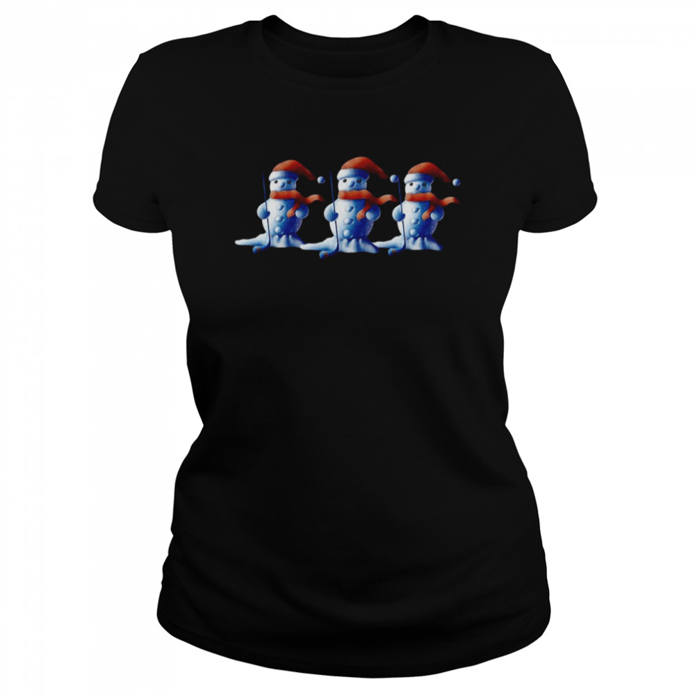 Hockey Snowman Three Team Sport Shirt Classic Womens T Shirt