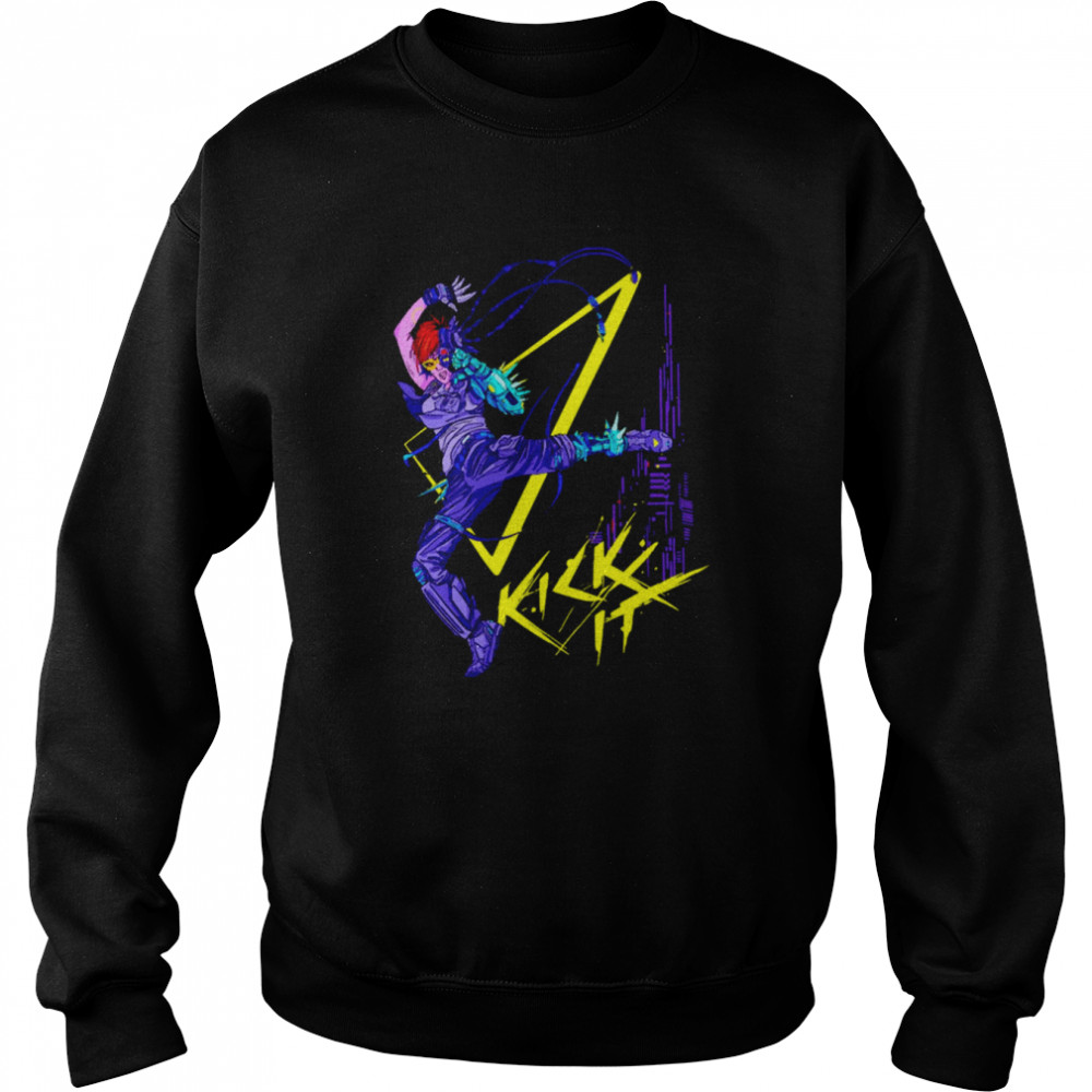 Neon Color Design Cyberpunk Girl Shirt Unisex Sweatshirt