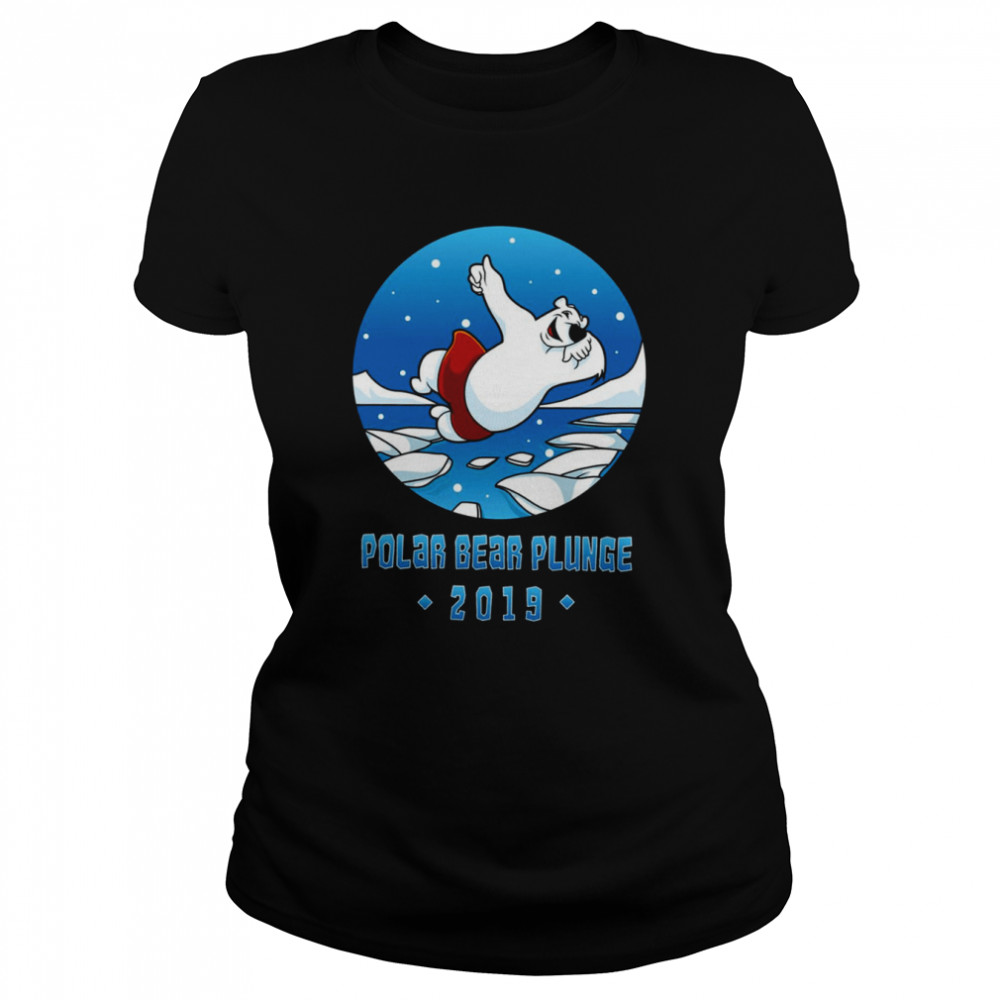 Plunge Winter Swimming Polar Bear Shirt Classic Womens T Shirt