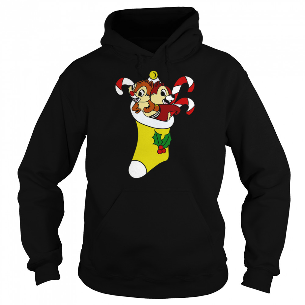 Retro Cartoon Chip And Dale In Christmas Mood Shirt Unisex Hoodie