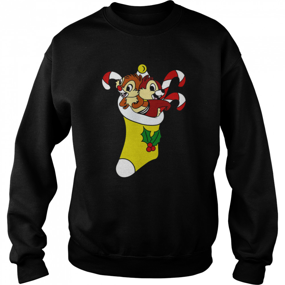 Retro Cartoon Chip And Dale In Christmas Mood Shirt Unisex Sweatshirt