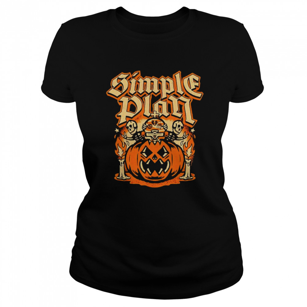 Simple Plan Halloween Pumpkin Shirt Classic Womens T Shirt