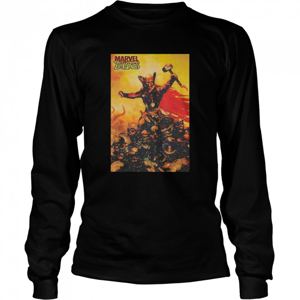 Zombies Marvel Thor What If  Long Sleeved T-Shirt