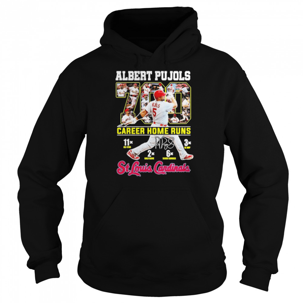 Albert Pujols 700 Career Home Runs St Louis Cardinals Signature Shirt Unisex Hoodie