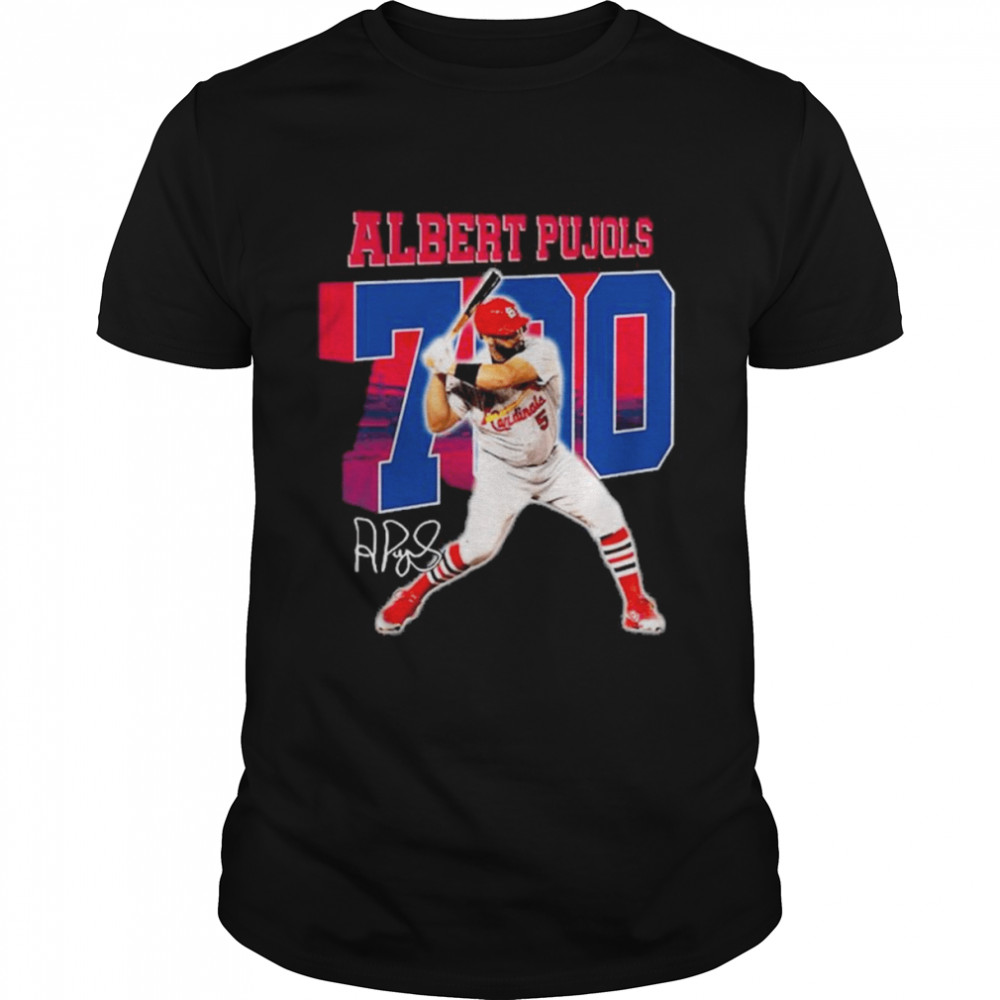 Albert Pujols 700 Career Home signature shirt