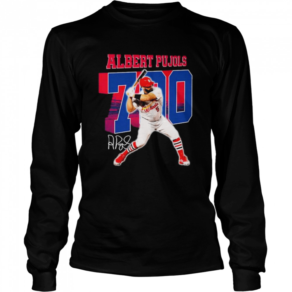 Albert Pujols 700 Career Home Signature Shirt Long Sleeved T-Shirt