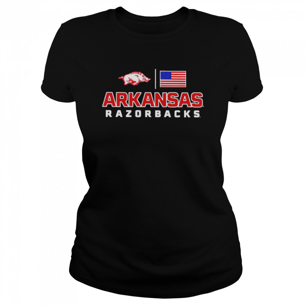American Flag Arkansas Razorbacks Old Glory Shirt Classic Womens T Shirt
