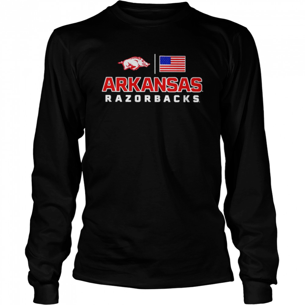 American Flag Arkansas Razorbacks Old Glory Shirt Long Sleeved T Shirt