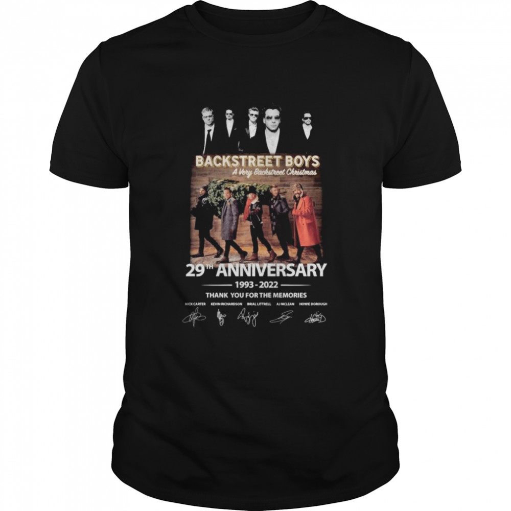 Backstreet Boys avery Backstreet Christmas 29th anniversary 1993-2022 thank you for the memories signatures shirt